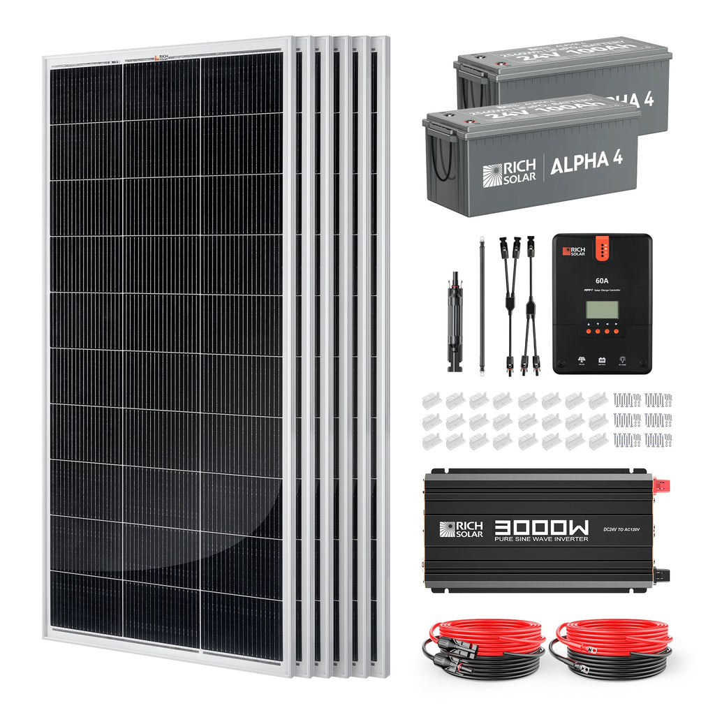 RS-CK1200 1200 Watt 24V Complete Solar Kit