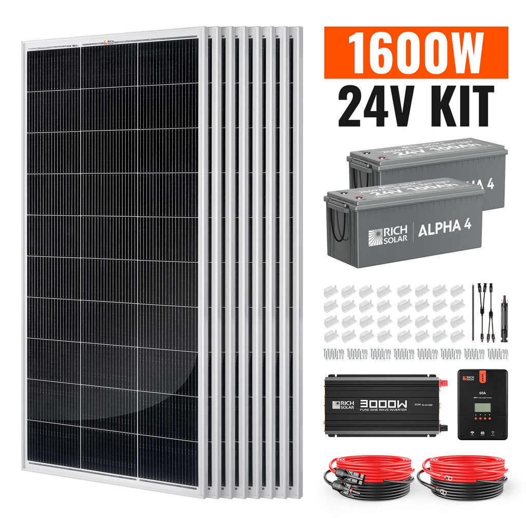 RS-CK1600 1600 Watt 24V Complete Solar Kit