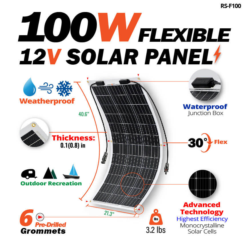 RS-F100 MEGA 100 FLEX | 100 Watt Flexible Solar Panel