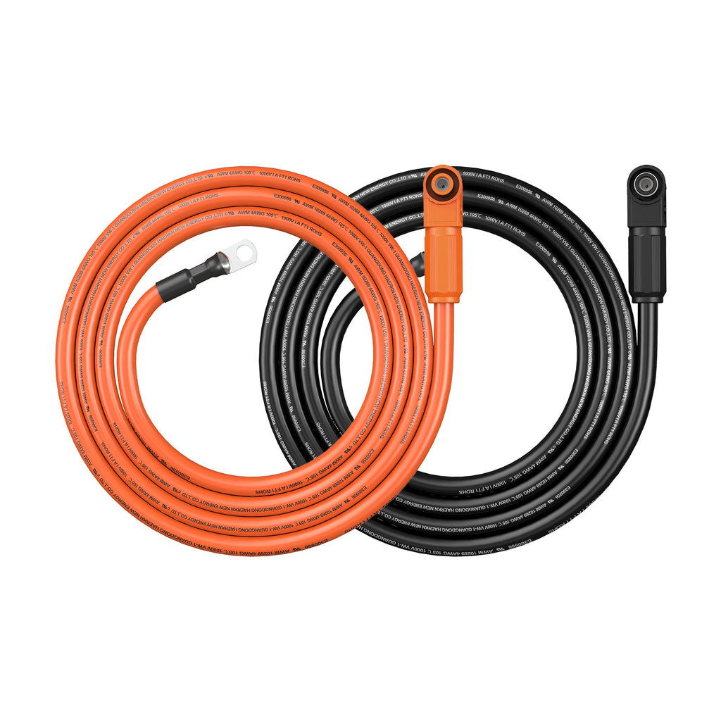 RS-IBC4A06F 4 Gauge (4AWG) Cable Wire Connect Battery to Inverter (Orange & Black) | Choose Feet/Length