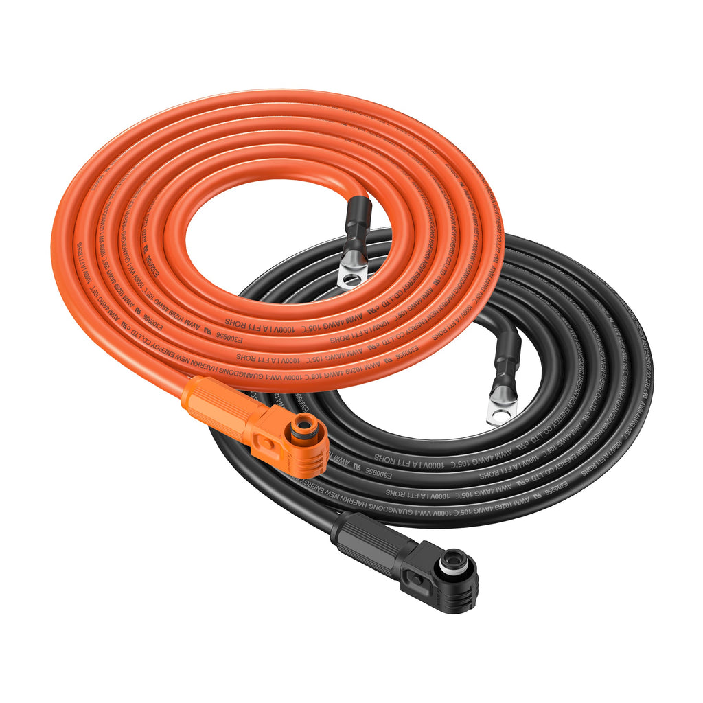 RS-IBC4A06F 4 Gauge (4AWG) Cable Wire Connect Battery to Inverter (Orange & Black) | Choose Feet/Length