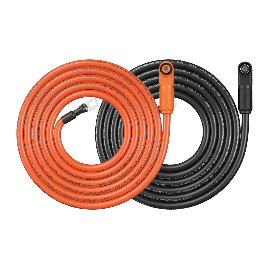 RS-IBC4A06F 4 Gauge (4AWG) Cable Wire Connect Battery to Inverter (Orange & Black) | Choose Feet/Length