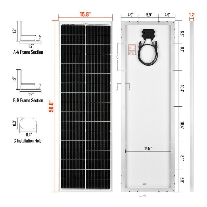 RS-M100SL MEGA 100 SLIM | 100 Watt Slim Solar Panel