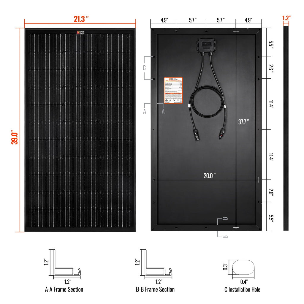 RS-M100 MEGA 100 | 100 Watt Solar Panel