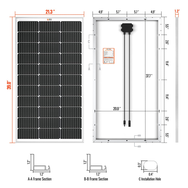 RS-M100 MEGA 100 | 100 Watt Solar Panel