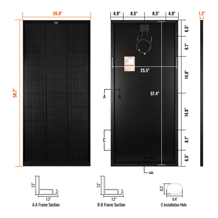 RS-M200 MEGA 200 | 200 Watt Solar Panel