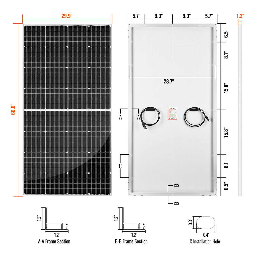 RS-M250P MEGA 250 PRO | 250 Watt 24 Volt Solar Panel