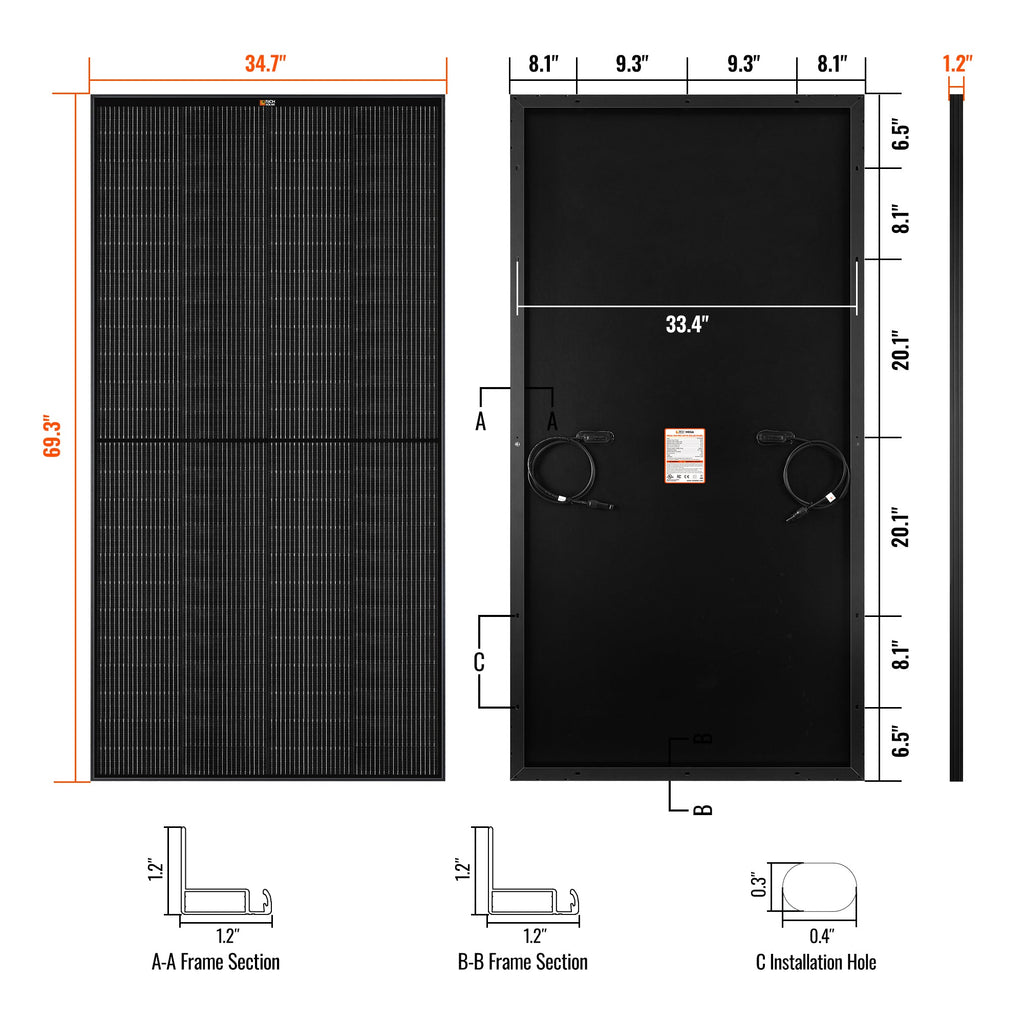 RS-M335-8 MEGA 335 - 8 (335 watt solar panels) (8 Panels)