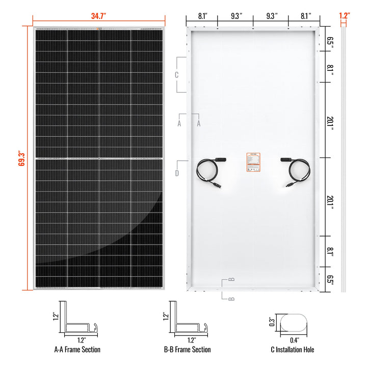 RS-M335-8 MEGA 335 - 8 (335 watt solar panels) (8 Panels)
