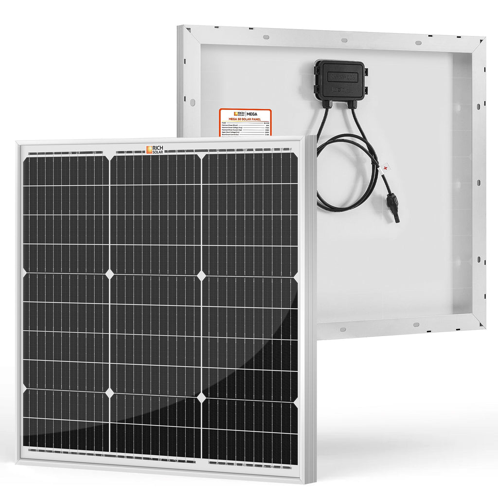 RS-M50 MEGA 50 | 50 Watt Solar Panel | Compact 12V Off-Grid Solar Panel for Boats, Vans, Trailers | 25-Year Output Warranty | UL Certified