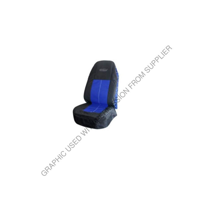 SET 181704XN1162 COVERALLS SEAT COVER, HIBACK-BLACK/BLUE