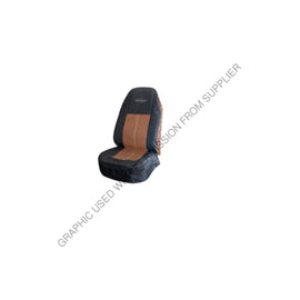 SET 181704XN1163 COVERALLS SEAT COVER, HIBACK-BLACK/BROWN
