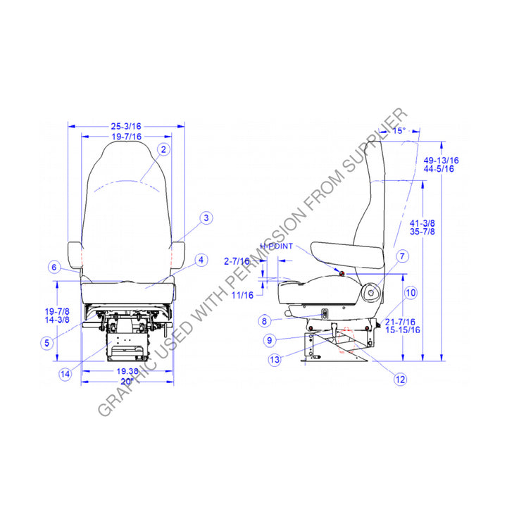 SET 189802FN633 SEAT-HERITAGE SILVER MB 20 15D BRN TUFF