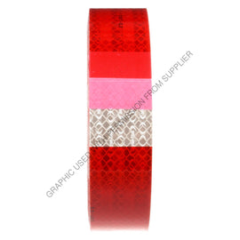 SIG 37 TAPE-REFLECTIVE,RED/WHITE,150FT ROLL