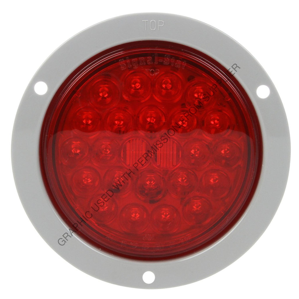 SIG 4053 LED SS S/T/T 4IN RND LAMP W/INT FLNG,RED