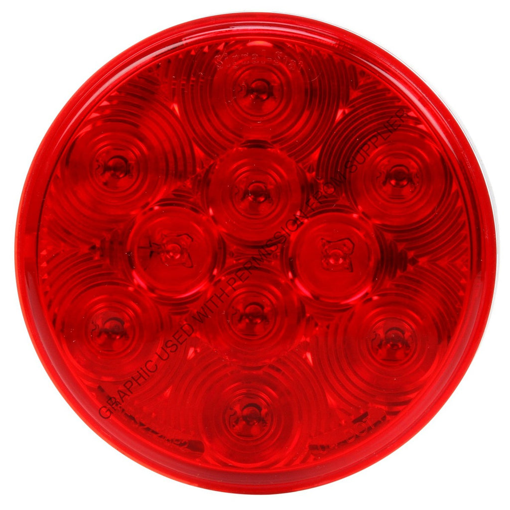 SIG 4058 LED SS S/T/T 4IN RND 10 DIODE LAMP, RED