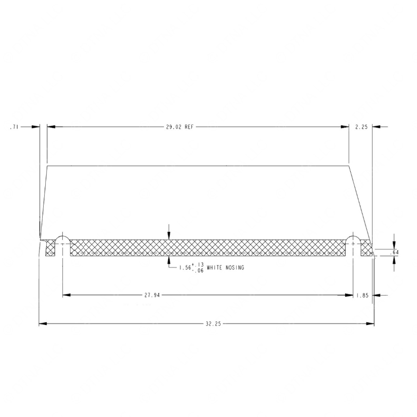 TBB 118571 STEP TREAD, PEBBLED, BLACK, PEBBLED WHIT