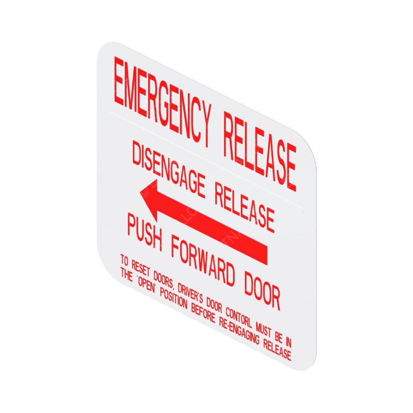 TBB 123294 INSTRUCTION LABEL, EMERGENCY OVERRIDE, E