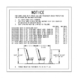 TBB 130685 LABEL TRACK SEATING FMVSS 222 IMMI TK