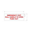 TBB 134220 LABEL, EMERGENCY EXIT PULL HANDLE TO OP