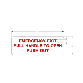 TBB 134220 LABEL, EMERGENCY EXIT PULL HANDLE TO OP