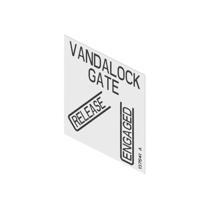 TBB 137541 LABEL VAND OPER INSTR REAR & RHS