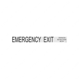 TBB 140635 LBL EM EXIT OIB BLK LET ON CLR BACKGRD
