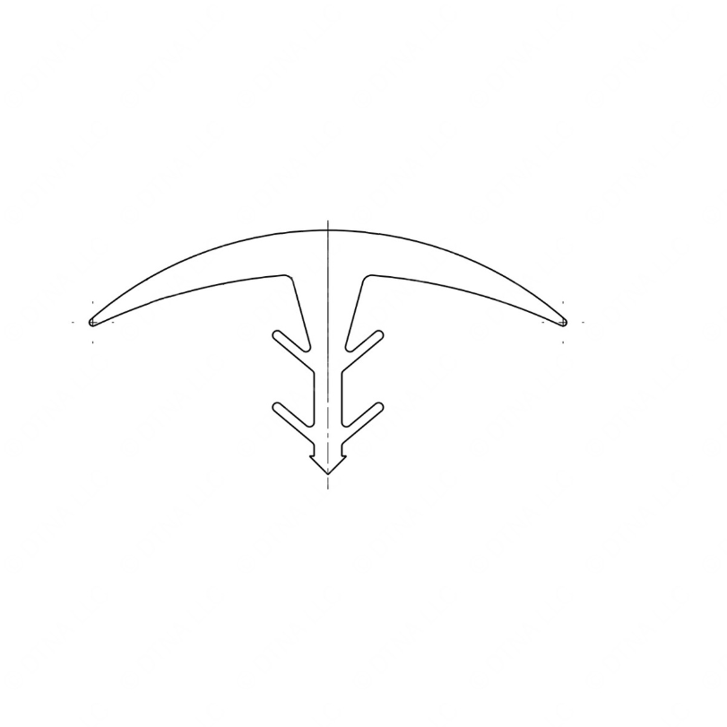 TBB 147675 WINDSHIELD TRIM TEE MOLDING CTR BLK
