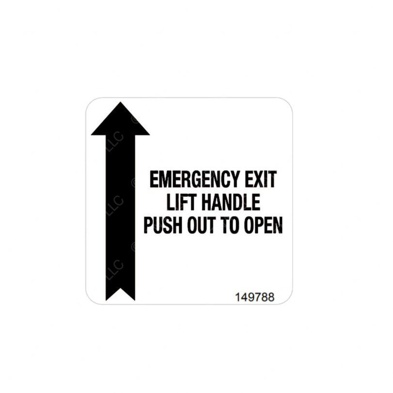 TBB 149788 LABEL, EMERG DR OPER. INSTR. ENG BLK/WHT