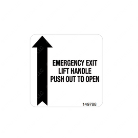 TBB 149788 LABEL, EMERG DR OPER. INSTR. ENG BLK/WHT