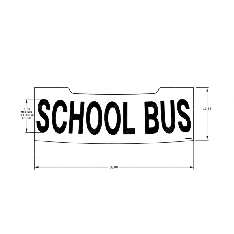 TBB 150531 LABEL, SCHOOL BUS, BLK/YEL, C2 FRONT, CN