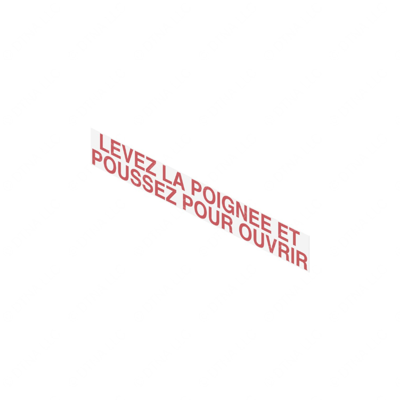 TBB 157861 LABEL, P/O WINDOW INSTR., FRENCH, RED/WH