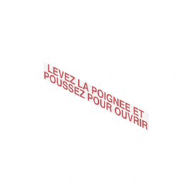 TBB 157861 LABEL, P/O WINDOW INSTR., FRENCH, RED/WH