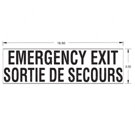 TBB 157936 LABEL, EMERGENCY EXIT SDS, BLK/WHT