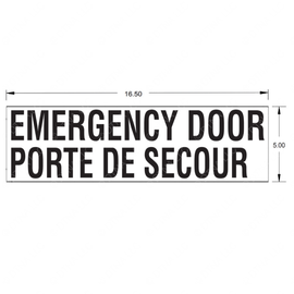 TBB 157937 LABEL, EMERGENCY DOOR PDS, BLK/WHT