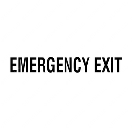 TBB 157938 DECAL, EMERGENCY EXIT, BLACK