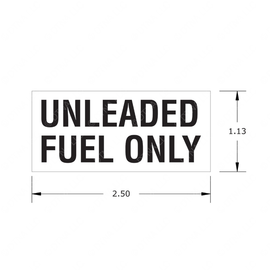 TBB 161754 LABEL UNLEADED FUEL ONLY BLK/WHT