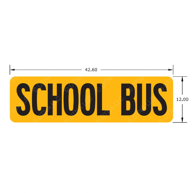 TBB 163232 LABEL, SCHOOL BUS, 12 X 42.6, YEL