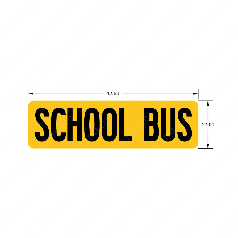 TBB 163233 LABEL, SCHOOL BUS, 12 X 42.6, RYL