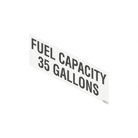TBB 163579 LABEL, FUEL CAPACITY 100 GALLONS, BLK/W