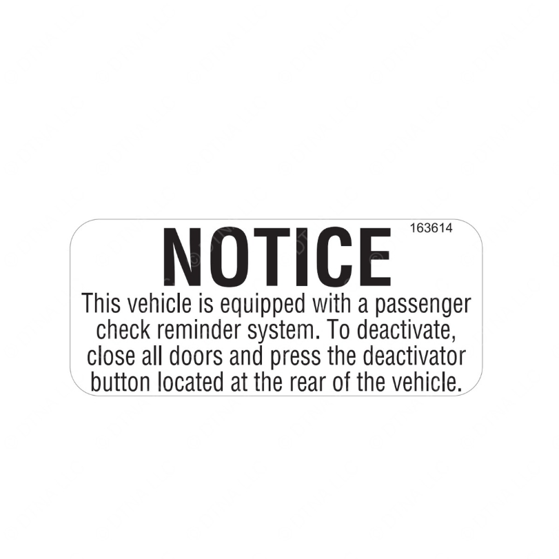 TBB 163614 LABEL, PASS CHECK REMINDER SYSTEM