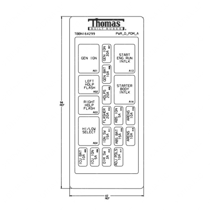 TBB 164299 LABEL, ELEC. PDM, DASH, EF, A