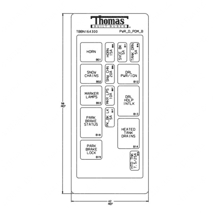 TBB 164300 LABEL, ELEC. PDM, CHAS, EF, B