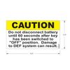 TBB 165697 LABEL, CAUTION, BATTERY DISCONNECT, BLK