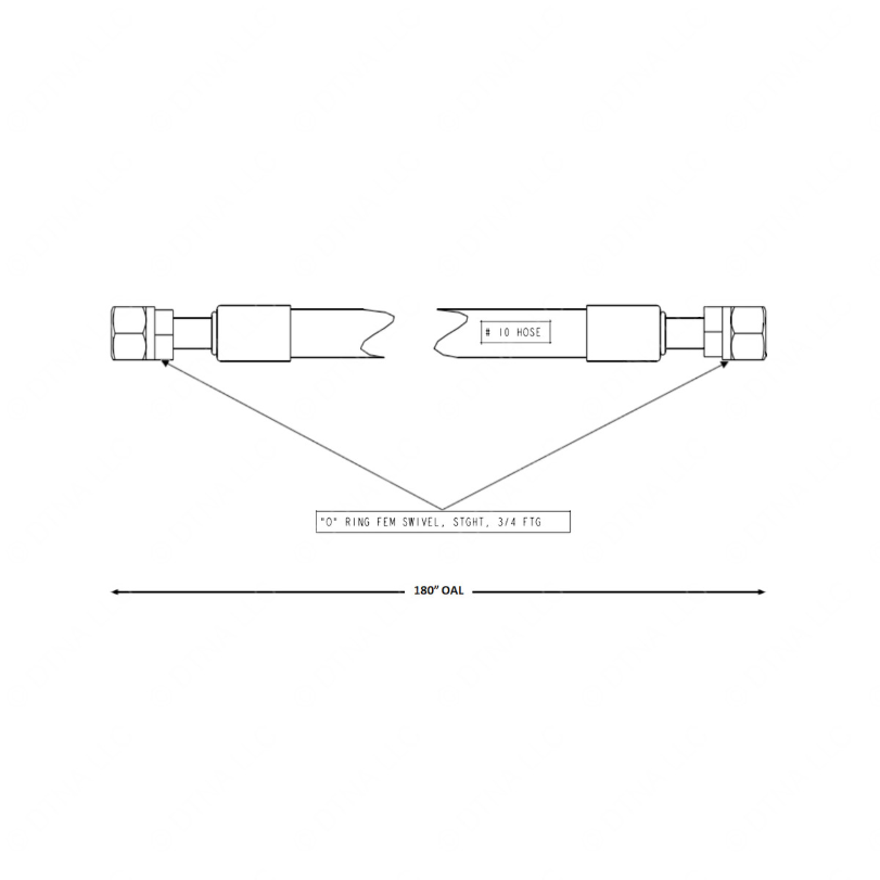 TBB 167382 REFRIGERANT HOSE,  10, 3/4 STGHT FEM TO