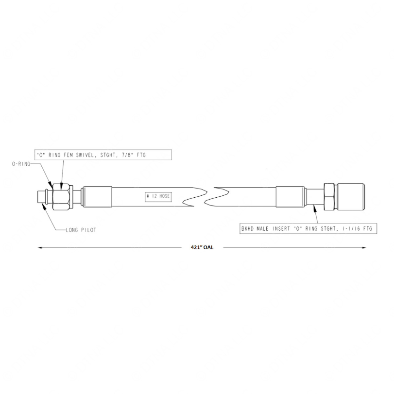 TBB 167500 REFRIGERANT HOSE,  12, 1-1/16 STGHT BUL