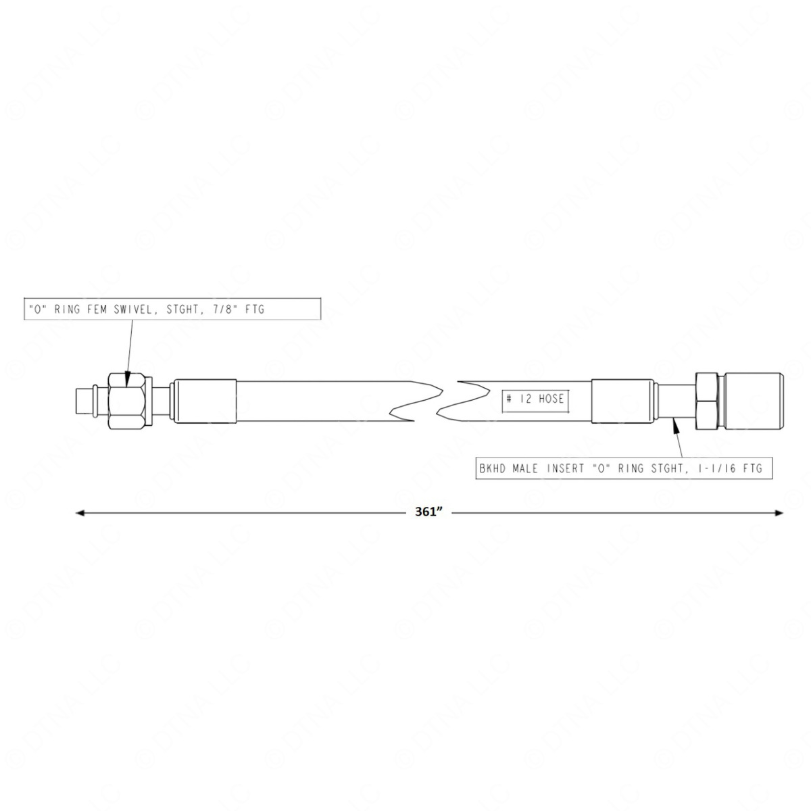 TBB 167502 REFRIGERANT HOSE,  12, 1-1/16 STGHT BUL