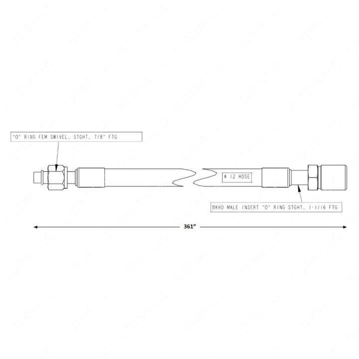TBB 167502 REFRIGERANT HOSE,  12, 1-1/16 STGHT BUL