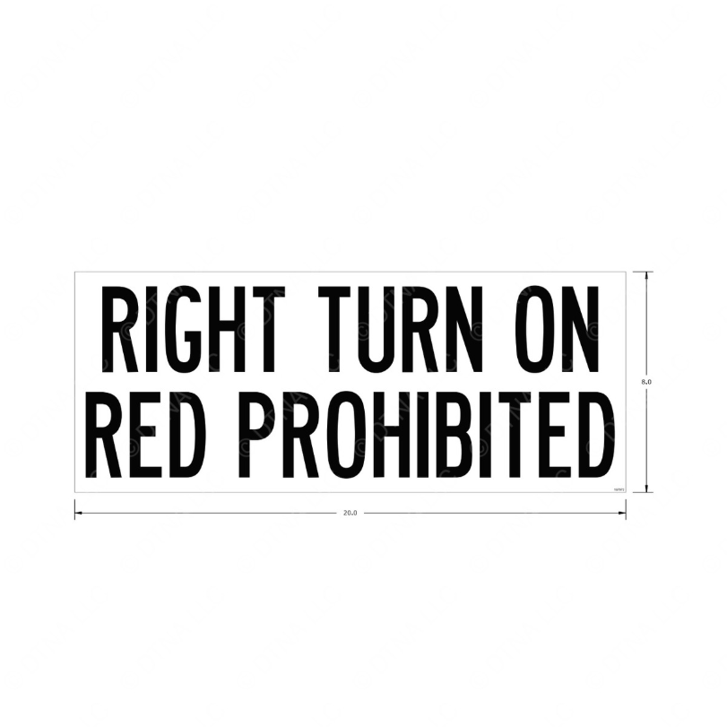 TBB 167972 LABEL-RIGHT TURN ON RED PROHIBITED