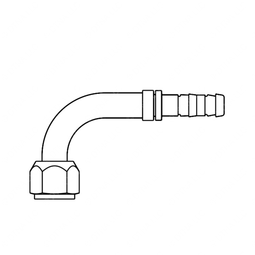TBB 169111 A/C HOSE FITTING, FLEX CLIK, 90 DEG 1 1
